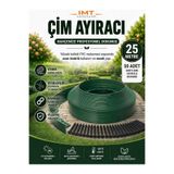 İmt Aksesuar Esnek Pvc Çim Ayırıcı Bahçe Peysaj Düzenleyici (25 Metre Yeşil) Çim Sınırlayıcı Esnek Plastik Taş Toprak Ayraç Bariyer Peyzaj Bordürü