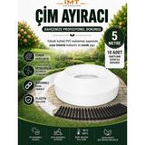 İmt Aksesuar Esnek Pvc Çim Ayırıcı Bahçe Peysaj Düzenleyici (5 Metre Beyaz) Çim Sınırlayıcı Esnek Plastik Taş Toprak Ayraç Bariyer Peyzaj Bordürü