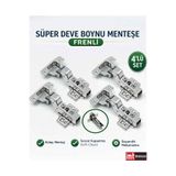 İMT AKSESUAR FRENLİ PİSTONLUSÜPER DEVE BOYNU MOBİLYA MUTFAK DOLAP KAPAĞI MENTEŞESİ (4 ADET) Metalik