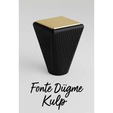 İmt Aksesuar Imt Aksesuar Lüks Fonte Düğme Mobilya,çekmece,tv Ünitesi.dolap,yatak Odası,şifonyer Kulpu - Siyah - Gold - DÜĞME KULP