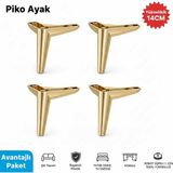 İmt Aksesuar Imt Aksesuar Piko 14 cm (4 Adet) Koltuk Baza Dolap Tv Ünitesi Yatak Odası Konsol Çocuk ve Genç Odası Ayağı - Altın - 4 LÜ SET