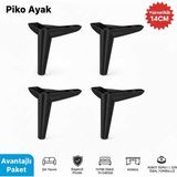 İmt Aksesuar Imt Aksesuar Piko 14 cm (4 Adet) Koltuk Baza Dolap Tv Ünitesi Yatak Odası Konsol Çocuk ve Genç Odası Ayağı - Siyah - 4 LÜ SET