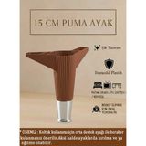 İmt Aksesuar Imt Aksesuar Puma 15 cm Ceviz-Krom Robot Süpürge Uyumlu Mobilya Kanepe Tv Ünitesi Konsol Dolap Komedin Ayağı