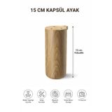 İMT AKSESUAR Kapsül Bohem 15 cm Açık Kubik Ceviz Mobilya Kanepe Sehpa Tv Ünitesi Koltuk ve Konsol Ayağı Kahverengi