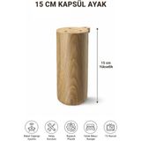 İmt Aksesuar Kapsül Bohem 15 cm Açık Kubik Ceviz Mobilya Kanepe Sehpa Tv Ünitesi Koltuk ve Konsol Ayağı