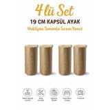İMT AKSESUAR Kapsül Bohem 19 cm Açık Kubik Ceviz (4 Adet) Mobilya Kanepe Sehpa Tv Ünitesi Koltuk ve Konsol Ayağı