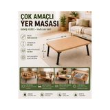 İMT AKSESUAR Katlanabilir Ayaklı Çok Amaçlı Yer Masası 100x58 cm Sonomo Yer Sofrası Laptop Çalışma Çocuk Etkinlik ve Hobi Masası