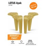 İMT AKSESUAR Lotus 16 cm Altın (4 Adet) Koltuk Yatak Odası Tv Ünitesi Konsol ve Sehpa Ofis Mobilyası Ayağı