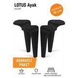 İMT AKSESUAR Lotus 16 cm Siyah (4 Adet) Koltuk Yatak Odası Tv Ünitesi Konsol ve Sehpa Ofis Mobilyası Ayağı