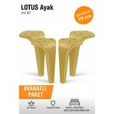 İMT AKSESUAR Lotus 19 cm Altın (4 Adet) Koltuk Yatak Odası Tv Ünitesi Konsol ve Sehpa Ofis Mobilyası Ayağı