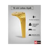 İMT AKSESUAR Lotus Koltuk Yatak Odası Tv Ünitesi Konsol ve Sehpa Ayağı 16 cm Altın. Altın