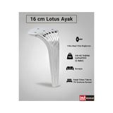 İMT AKSESUAR Lotus Koltuk Yatak Odası Tv Ünitesi Konsol ve Sehpa Ayağı 16 cm Krom.