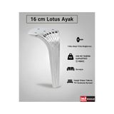 İMT AKSESUAR Lotus Koltuk Yatak Odası Tv Ünitesi Konsol ve Sehpa Ayağı 16 cm Krom. Gümüş