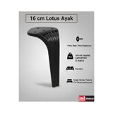 İMT AKSESUAR Lotus Koltuk Yatak Odası Tv Ünitesi Konsol ve Sehpa Ayağı 16 cm Siyah Siyah