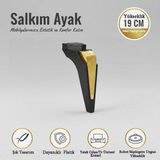 İmt Aksesuar Lüks Salkım Ayak 19 cm Siyah-Altın Mobilya Kanepe Konsol Yatak Odası Tv Ünitesi Koltuk Genç ve Çocuk Odası Dolap Ayağı - Siyah - Altın