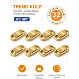 İmt Aksesuar Lüks Trend Altın(32 mm 8 Adet) Mobilya Yatak Odası Tv Ünitesi Konsol Çocuk ve Genç Odası Kulp - KROM