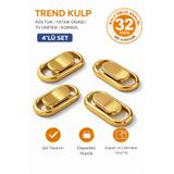 İMT AKSESUAR Lüks Trend Mobilya Kulpu Altın 32 m 4 Adet Dolap Yatak Odası Tv ünitesi Konsol Çocuk ve Genç Odası Altın