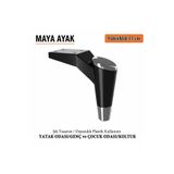İmt Aksesuar Maya Ayak 15 cm Siyah-Krom Mobilya Kanepe Sehpa Tv Ünitesi Koltuk Genç ve Çocuk Odası Ayağı