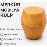 İmt Aksesuar Merkür Ahşap Görünümlü Mobilya Kulpu Dolap Çekmece Gardırop Kulpu Modern Dekoratif Kulp - Açık Meşe - TEKLİ