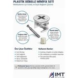 Imt Aksesuar Plastik Dübelli Minifix Gövde ve Mil Seti - Mobilya Bağlantı Elemanı (30 Adet) Metalik - Çok Renkli - Standart