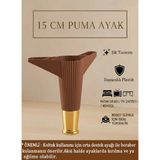 İmt Aksesuar Puma 15 cm Ceviz-Altın Robot Süpürge Uyumlu Mobilya Kanepe Tv Ünitesi Konsol Dolap Komedin Ayağı
