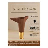 İMT AKSESUAR Puma 15 Cm CEVİZ-ALTIN Robot Süpürge Uyumlu Mobilya Kanepe Tv ünitesi Kosol Ayağı Ceviz-altın Kahverengi