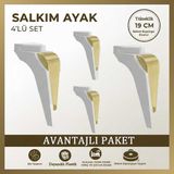 İmt Aksesuar Salkım Ayak 19CM Beyaz-Altın(4 Adet)Mobilya Kanepe Sehpa Tv Ünitesi Koltuk Genç ve Çocuk Odası Ayağı - Beyaz - Altın - 4 LÜ SET