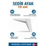 İMT AKSESUAR Sedir 12 cm Koltuk Baza Dolap Tv ünitesi Yatak Odası Konsol Ayağı Beyaz