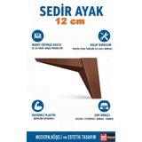 İMT AKSESUAR Sedir 12 cm Koltuk Baza Dolap Tv ünitesi Yatak Odası Konsol Ayağı Kahverengi