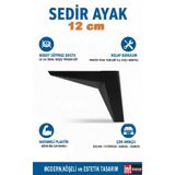 İMT AKSESUAR Sedir 12 cm Koltuk Baza Dolap Tv ünitesi Yatak Odası Konsol Ayağı Siyah