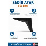 İMT AKSESUAR Sedir 12 cm Koltuk Baza Dolap Tv ünitesi Yatak Odası Konsol Ayağı Siyah