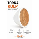 İMT AKSESUAR Torna Polimer Düğme (Beyaz-Meşe) Mobilya Kulpu Dolap Yatak Odası Mutfak Çekmeçe Tv Ünitesi Şifonyer Kulpu