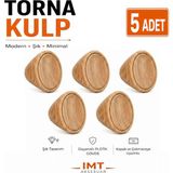 İmt Aksesuar Torna Polimer Düğme(Açık Meşe 5 Adet ) Mobilya Kulpu Dolap Yatak Odası Mutfak Çekmeçe Tv Ünitesi Şifonyer Kulpu