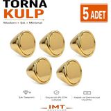 İmt Aksesuar Torna Polimer Düğme(Altın 5 Adet ) Mobilya Kulpu Dolap Yatak Odası Mutfak Çekmeçe Tv Ünitesi Şifonyer Kulpu