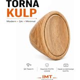 İmt Aksesuar Torna Polimer Düğme(Beyaz-Meşe) Mobilya Kulpu Dolap Yatak Odası Mutfak Çekmeçe Tv Ünitesi Şifonyer Kulpu - Açık Meşe - 1 ADET