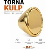 İmt Aksesuar Torna Polimer Düğme(Beyaz-Meşe) Mobilya Kulpu Dolap Yatak Odası Mutfak Çekmeçe Tv Ünitesi Şifonyer Kulpu - Altın - 1 ADET