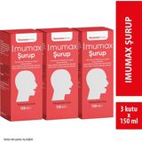 Imuneks Farma Imumax Şurup kara Mürver Meyve EkstresiHatmi Kök EkstresiÜzüm Çekirdek Ekstresi Içeren Takviye Edici Gıda 150 ml x 3 Adet