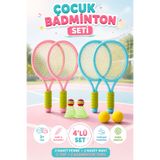 İMVULA Çocuk Badminton ve Tenis Seti 4'lü Set Plaj Bahçe Eğlenceli Spor Oyuncakları
