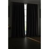İM&YA Siyah Blackout Işık Geçirmez Kornişli Karartma Saten Perde Lüks Fon Perde Siyah Düz Dikim - 500 x 200 cm
