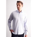 İmza Açık Mavi Yarım Italyan Yaka Saten Uzun Kol Premium Slim Fit %100 Pamuk Gömlek 1004255195 - Acık Mavi