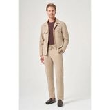İmza Bej Berberi Yaka Örme Beli Lastikli 6 Drop Slim Fit Astarsız Esnek Takım Elbise 1001260177 - Koyu Bej - 54