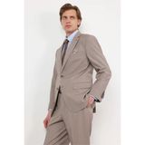 İmza Bej Mono Yaka 4 Drop Comfort Fit Tam Astar Esnek Takım Elbise 1001260168 - Koyu Bej - 54