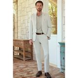 İmza Bej Mono Yaka 6 Drop Slim Fit Yarım Astar Esnek Takım Elbise 1001260162 - 52