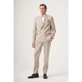 İmza Bej-Vizon Kırlangıç Yaka Çizgili Kruvaze 6 Drop Slim Fit Tam Astar Esnek Takım Elbise 1001260286 - Bej - Vizon - 50