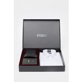 İmza Beyaz Gömlek Slim Fit, Kravat, Cüzdan, Parfüm 4'lü Set, Damat Bohçası, Hediye Seti, Düğün Set