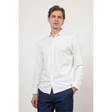 İmza Beyaz Italyan Yaka Uzun Kol Cepsiz Performans Ürün Slim Fit Gömlek 1004260160 - 2XL