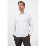 İmza Beyaz-Lila Sert Yaka Uzun Kol Cepsiz Slim Fit Pamuklu Gömlek 1004260210 - Beyaz - Lila