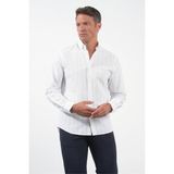 İmza Beyaz-Mavi Yumuşak Yaka Uzun Kol Slim Fit Pamuklu Gömlek 1004260259 - Beyaz - Mavi