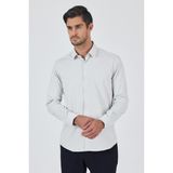 İmza Beyaz Sert Yaka Cepsiz Gabardin Uzun Kol Slim Fit Esnek Gömlek 1004250229 - Optik Beyaz - 2XL