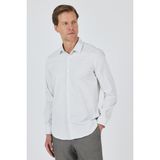 İmza Beyaz Sert Yaka Cepsiz Gabardin Uzun Kol Slim Fit Esnek Gömlek 1004250231 - 2XL